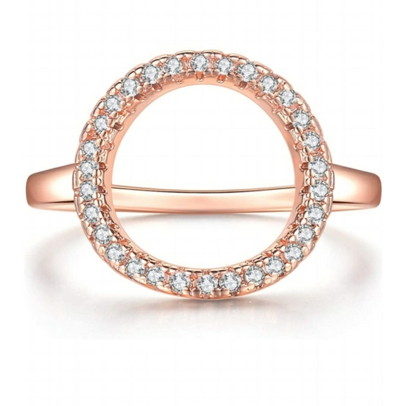 Dainty Rose Gold Circle Karma Ring - Picture 6 of 6